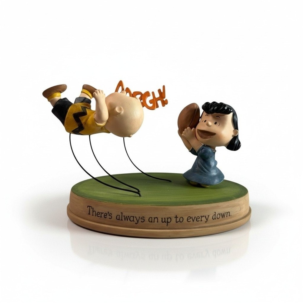 Hallmark Peanuts Charlie Brown Lucy Football Figurine AARGH Quote Base